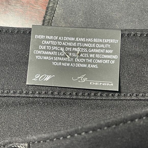 Az Denim Flare Jeans Black Stretch Bell Bottom Comfort 20W Slimming Curvy Boot - Picture 9 of 10